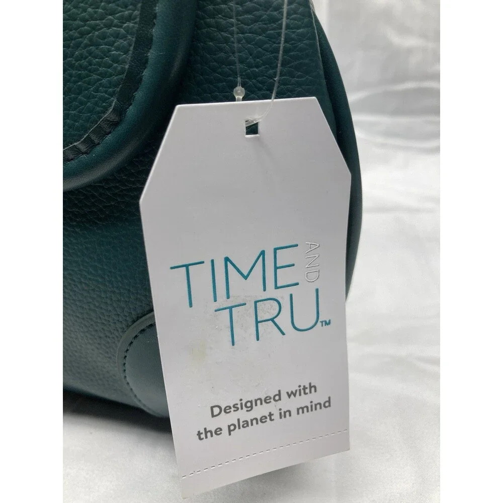 Time and Tru Women's Heather Shoulder Buckle Bag, Green Smoke --25-336--